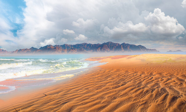 The Namib desert along side the Atlantic ocean coast of Namibia, Southern Africa