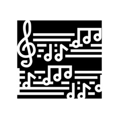 melody music glyph icon vector. melody music sign. isolated contour symbol black illustration