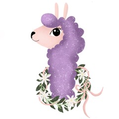Cute purple lama
