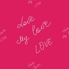 love you hearts romantic pattern illustration isolated on white. black and white seamless pattern for wallpaper, textiles, packaging, scrapbooking, foil stamping.