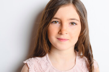 Fototapeta premium cute child over white background on studio