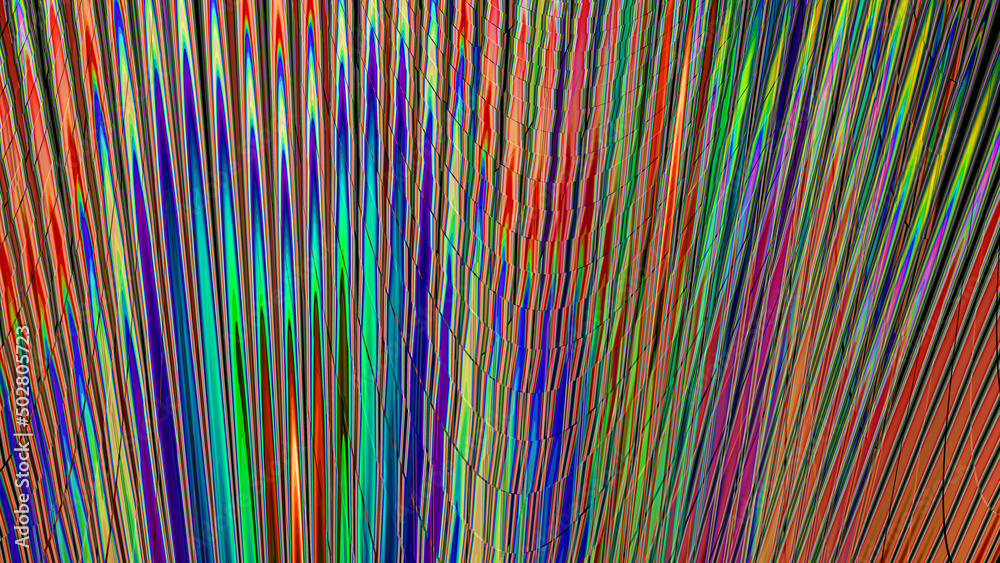 Wall mural 3d effect - abstract colorful fractal pattern