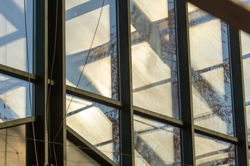 Glass windows in buildings as an abstract