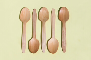 Wooden spoons, minimal zero waste concept