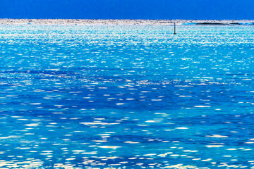 Fototapeta na wymiar Rain Storm Blue Water Moorea Tahiti