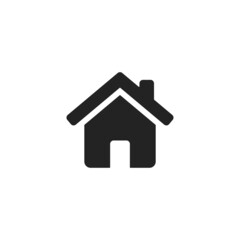 House black vector icon. Flat home symbol. Simple building illustration.