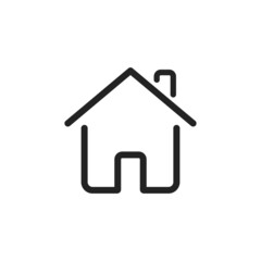House linear vector icon. Flat home symbol. Simple building illustration.