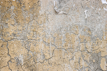 Cracked old concrete wall surface for texture background