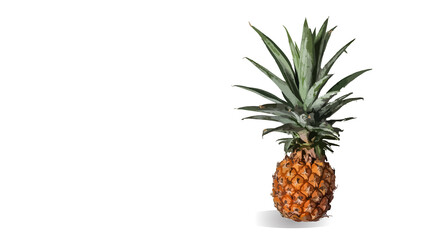 fresh pineapple isolated from white background