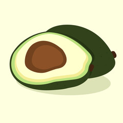 Fototapeta premium Avocado half and whole on a background of delicious superfood fruit