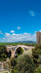 Ancient Ponte dell'Abbadia known as the Devil's Bridge in Vulci, Lazio, Italy