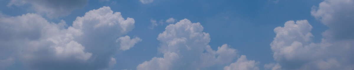 Blue sky and white cloud. Banner Sky background 