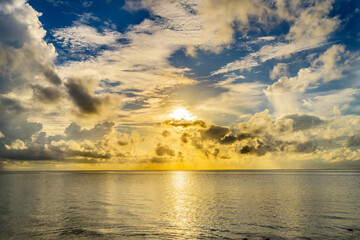 Sunset Cloudscape Blue Water Moorea Tahiti