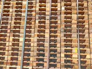 background of pallets for the transport of the goods