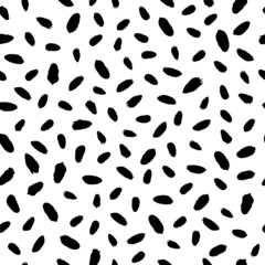 Black and white abstract oval spots pattern. 