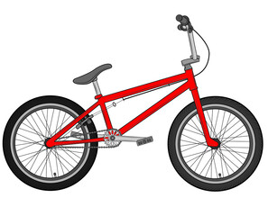 Bmx bike in isolate on white background. Sports illustration. Vector illustration.