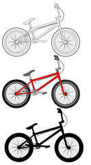 Set of Bmx bike in isolate on white background. Sports illustration. Vector illustration.