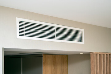 Clean modern air condition, air conditioner system at a room in hotel