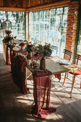 Beautiful boho wedding table decoration.