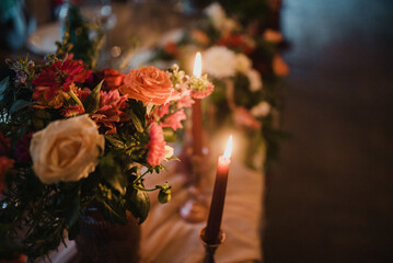 Beautiful boho wedding table decoration.