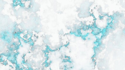 Abstract marble background in light colors with turquoise and black veins. Texture illustration