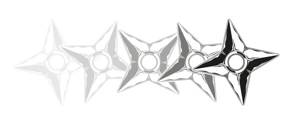 Moving japanese shuriken illustration. Isolated vector template © Yevhen