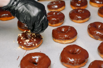 donuts with chocolate icing