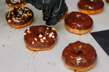 donut with chocolate icing