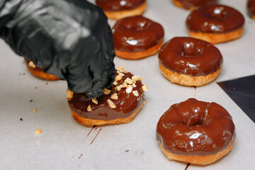 donuts with chocolate icing