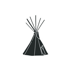 Teepee Icon Silhouette Illustration. American Native Vector Graphic Pictogram Symbol Clip Art. Doodle Sketch Black Sign. © josepperianes