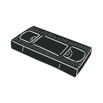 recommend clip art: Video Tape Icon Silhouette Illustration. VHS Vector Graphic Pictogram Symbol Clip Art. Doodle Sketch Black Sign.