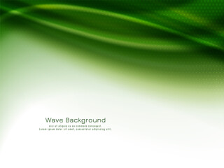 Abstract green color wave design decorative background