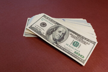 Money, US dollar bills background. Money scattered on the desk. Photography for Finance and Economy concepts.