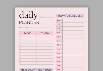 Pink Daily Planner Layout - Powered by Adobe