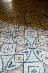 The repetitive floor mosaic of the wonderful Basilica of San Vitale in Ravenna, a UNESCO World Heritage site in Ravenna.