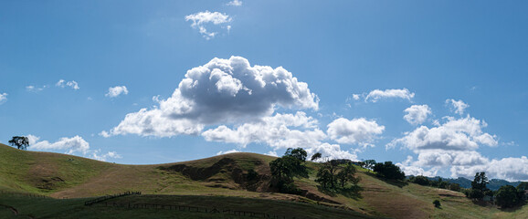 landscape with bright white clouds