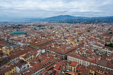 Fototapeta na wymiar View from the height of the city of Florence