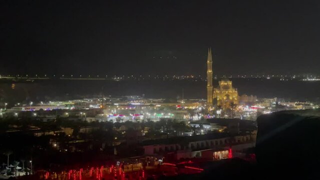 Al Mustafa Mosque, Sharm El Sheikh, 4k cinematic footage, Sinai, Egypt