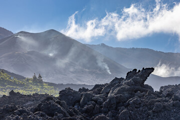New lava field from volcano Cumbre Vieja at la Palma