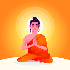 Realistic Vesak concept of meditating Buddha