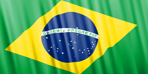 Wavy vector flag of Brazil