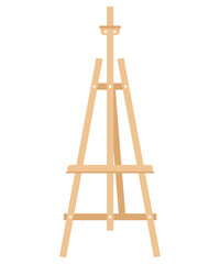 Wooden easel isolated on a white background. Art supplies.