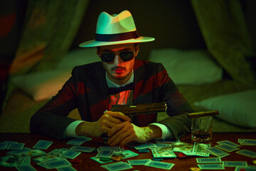 gambler playing poker