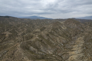 arid landscape of the desert of Tabernas in Almeria (Spain)