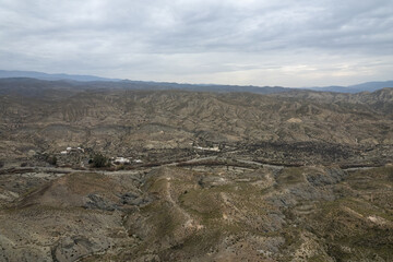 arid landscape of the desert of Tabernas in Almeria (Spain)