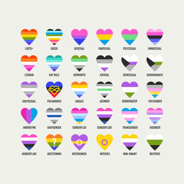 Heart shaped pride flag. Sexual, gender identity