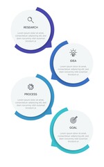 Fototapeta premium Vertical infographic design with icons and 4 options or steps. Thin line. Infographics business concept. Can be used for info graphics, flow charts, presentations, mobile web sites, printed materials.