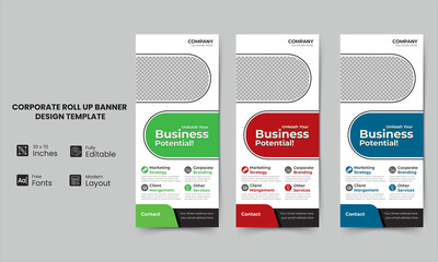 CORPORATE ROLL UP BANNER DESIGN TEMPLATE, BUSINESS ROLL UP BANNER TEMPLATE