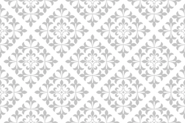 Badezimmer Foto Rückwand Flower geometric pattern. Seamless vector background. White and gray ornament. © ELENA