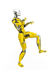 amazing robot is walking like a monster on halloween